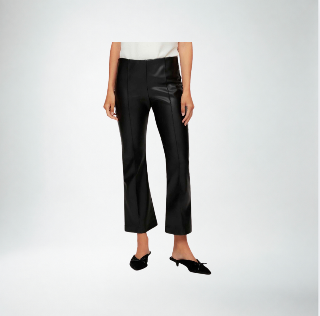 Fifteen Twenty Sigourney Pintuck Pant | Black Faux Leather