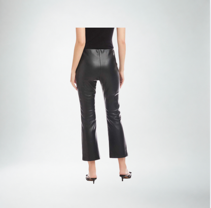 Fifteen Twenty Sigourney Pintuck Pant | Black Faux Leather