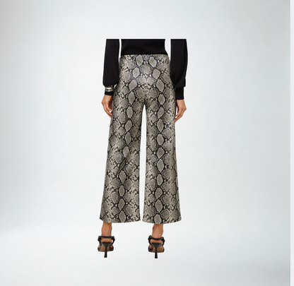 Fifteen Twenty Kelly Cropped Pant | Snake Print Faux Leather