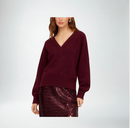Fifteen Twenty Heather V-Neck Sweater | Wine