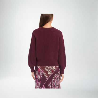 Fifteen Twenty Heather V-Neck Sweater | Wine