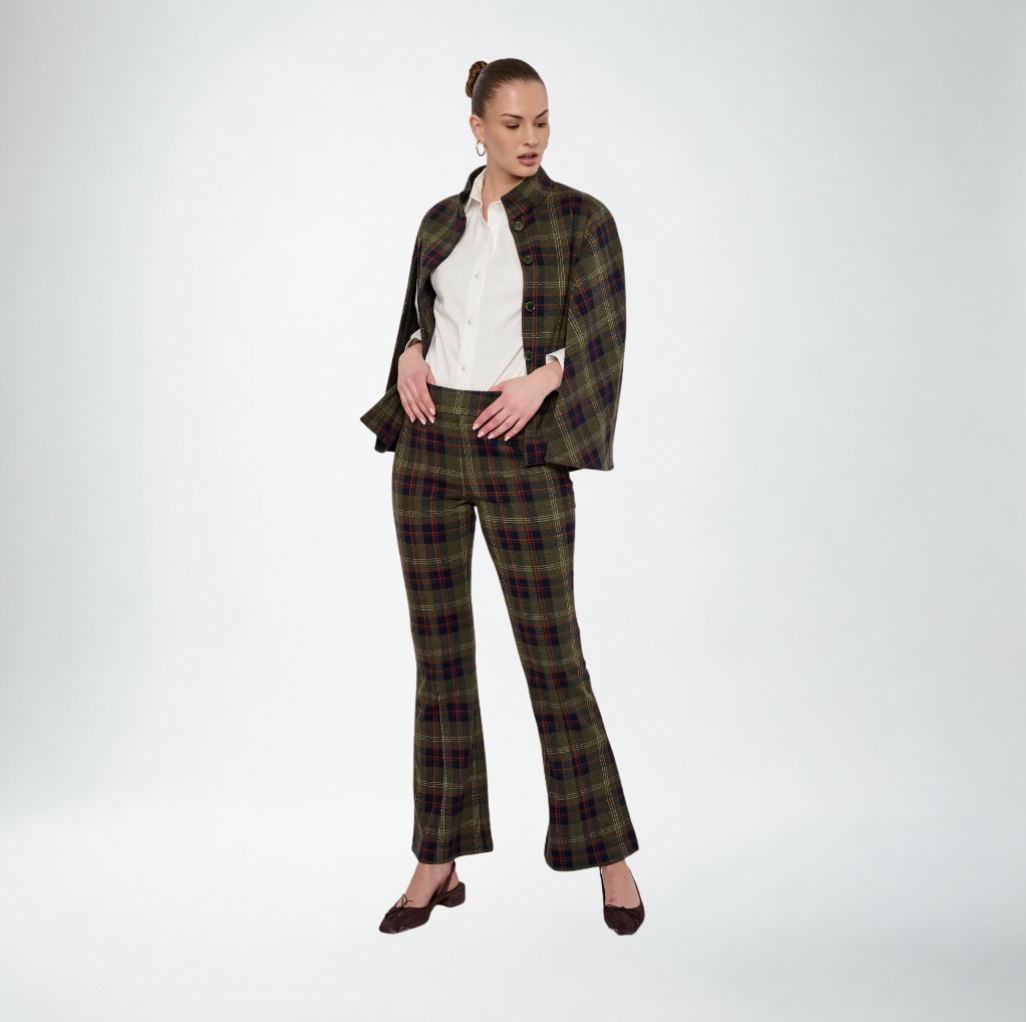 Flora Bea Vince Pants | Navy Plaid