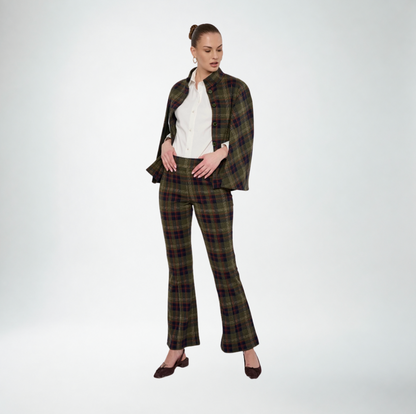 Flora Bea Vince Pants | Navy Plaid