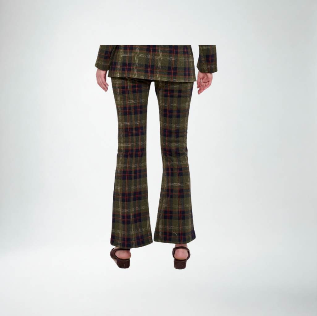 Flora Bea Vince Pants | Navy Plaid