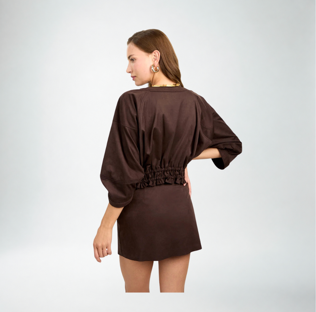 Trina Turk Prita 2 Jacket | Cioccolato Cio Suede