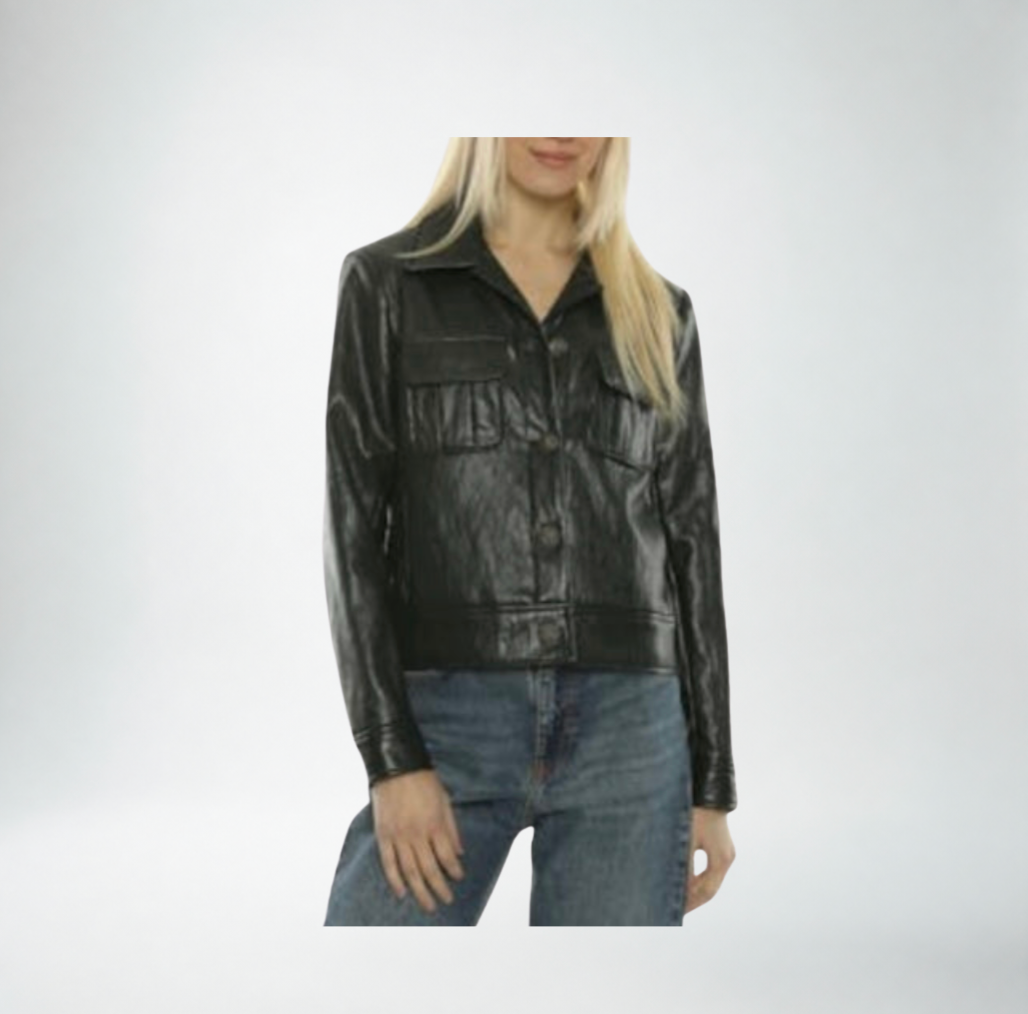 Drew Maribel Jacket | Evergreen Faux Leather