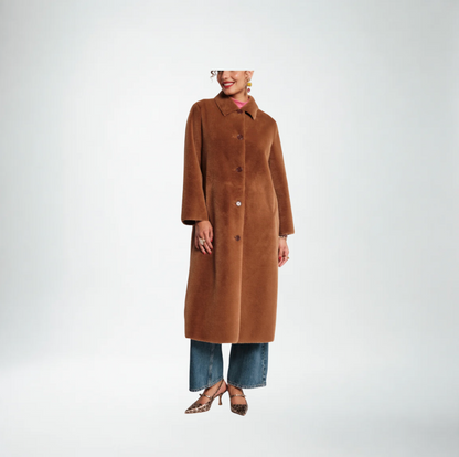 Frances Valentine Paulette Coat | Camel Faux Fur