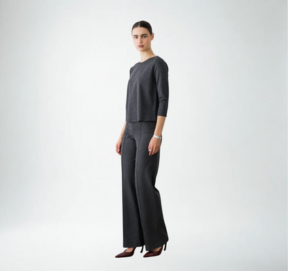 Ripley Rader Ponte Knit 3/4 Sleeve Top | Charcoal