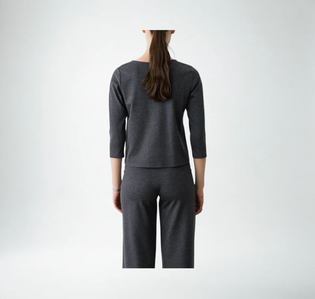 Ripley Rader Ponte Knit 3/4 Sleeve Top | Charcoal