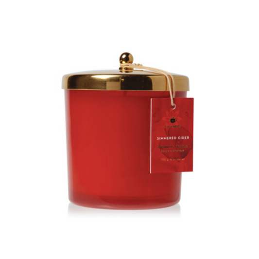 Thymes Harvest Red Poured Candle | Simmered Cider 13 Oz