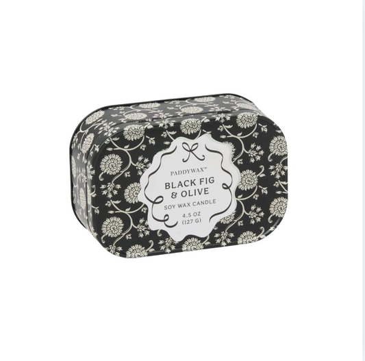 Paddywax Cherie Candle Tin | Black Fig & Olive 4.5 Oz