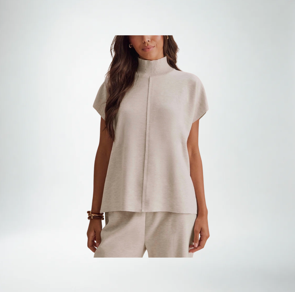 Splendid Winslow Mock Neck Pullover | Pale Oak Heather
