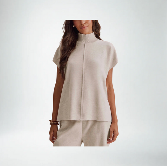 Splendid Winslow Mock Neck Pullover | Pale Oak Heather