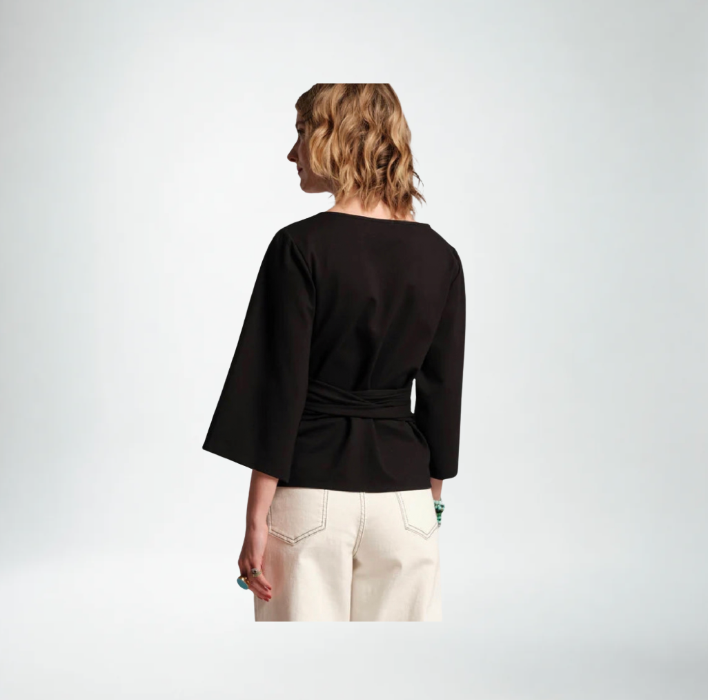 Frances Valentine Whitney Wrap Top | Black