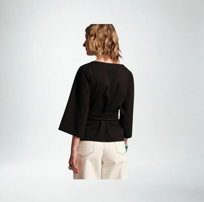Frances Valentine Whitney Wrap Top | Black