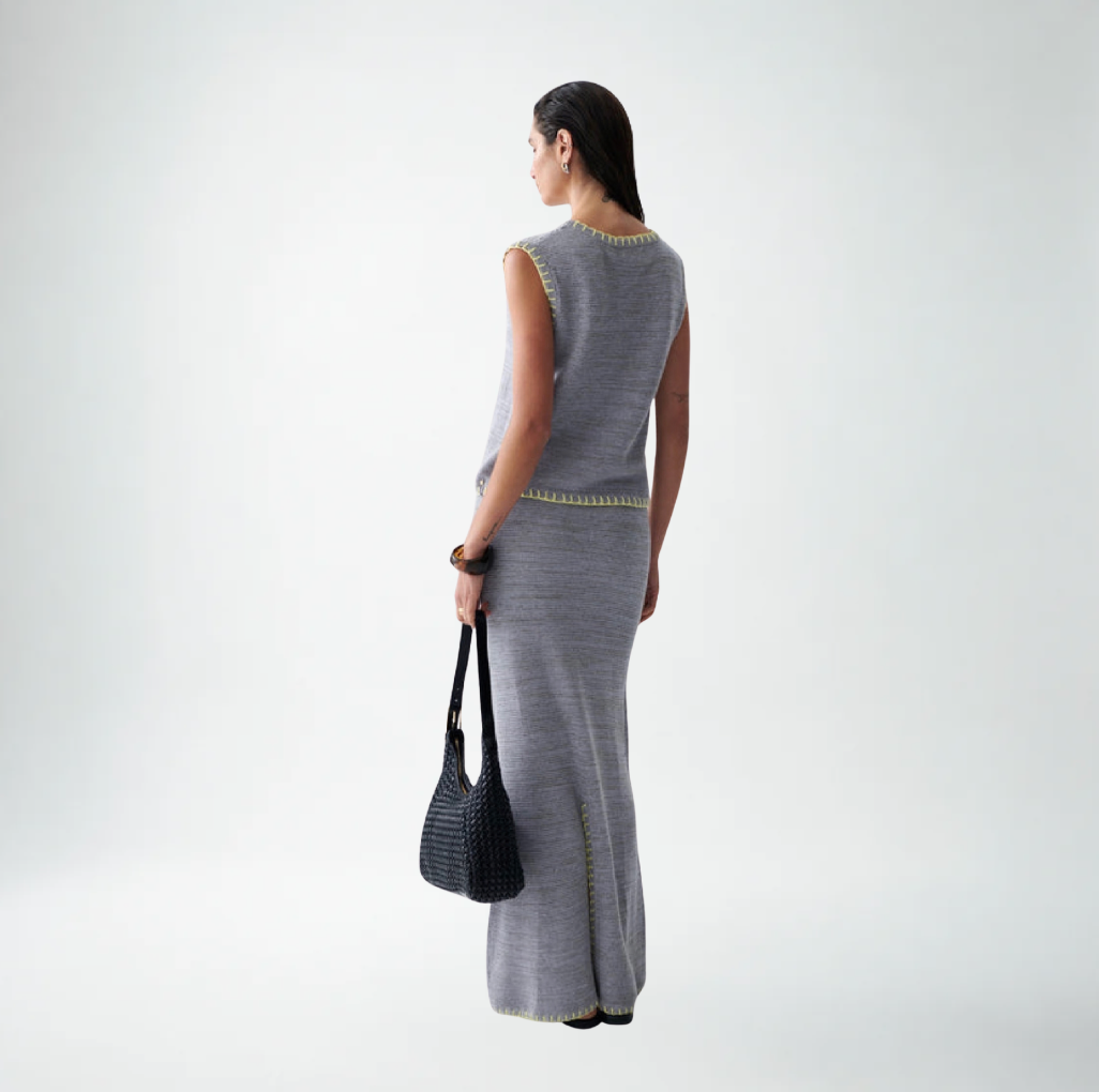 Sancia Tricot Knit Vest | Peridot