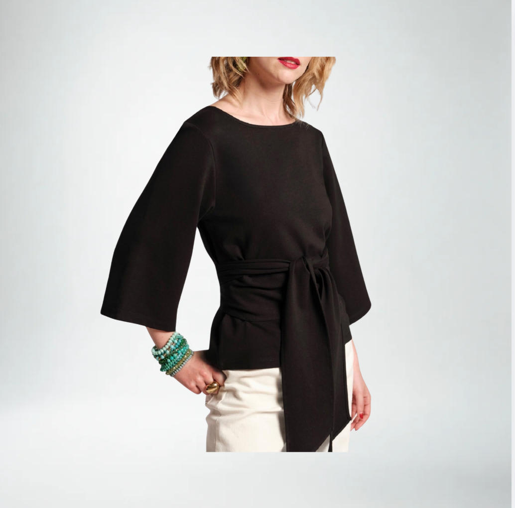 Frances Valentine Whitney Wrap Top | Black