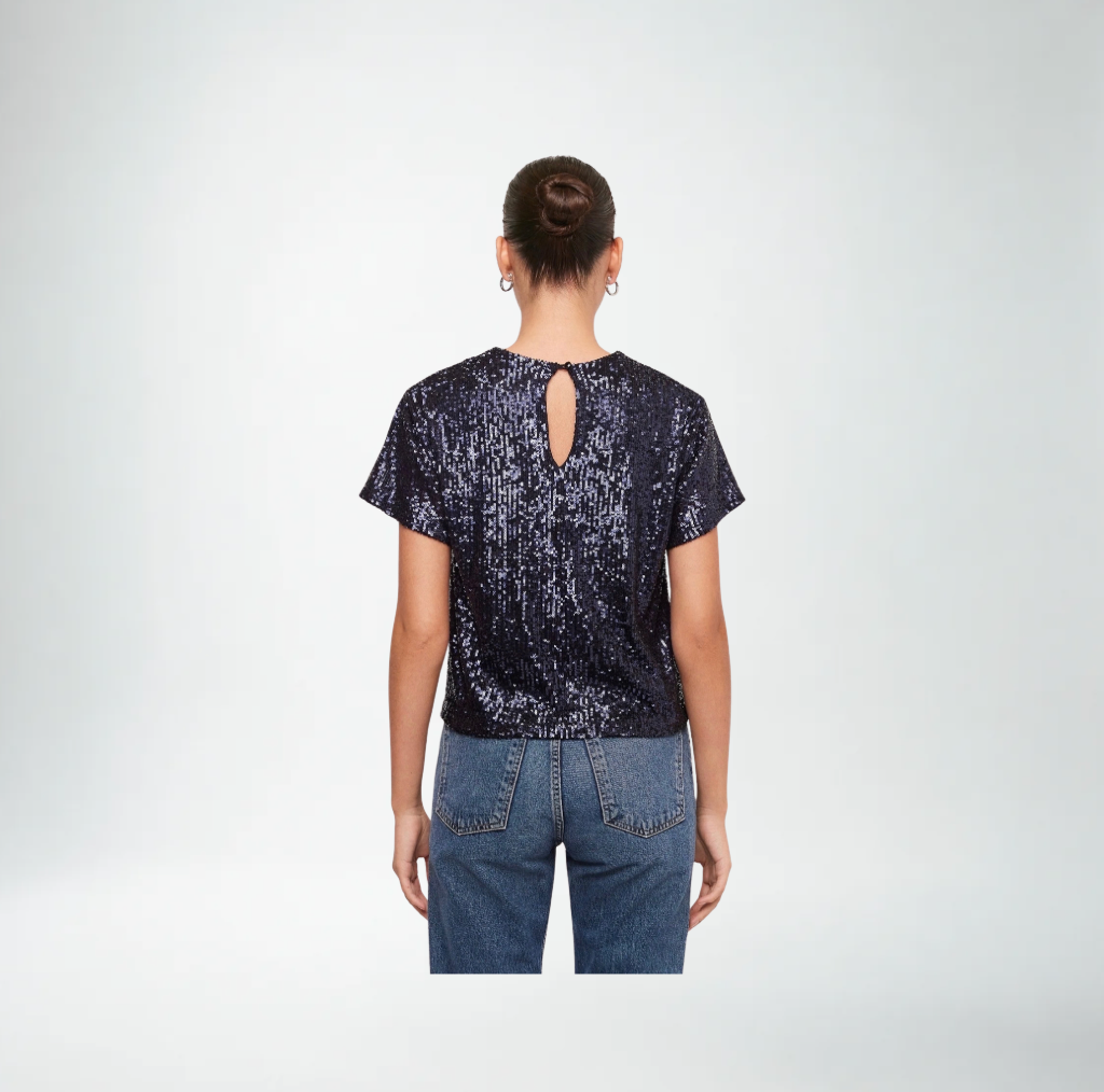 Fifteen Twenty Aerin Sequin Top | Navy