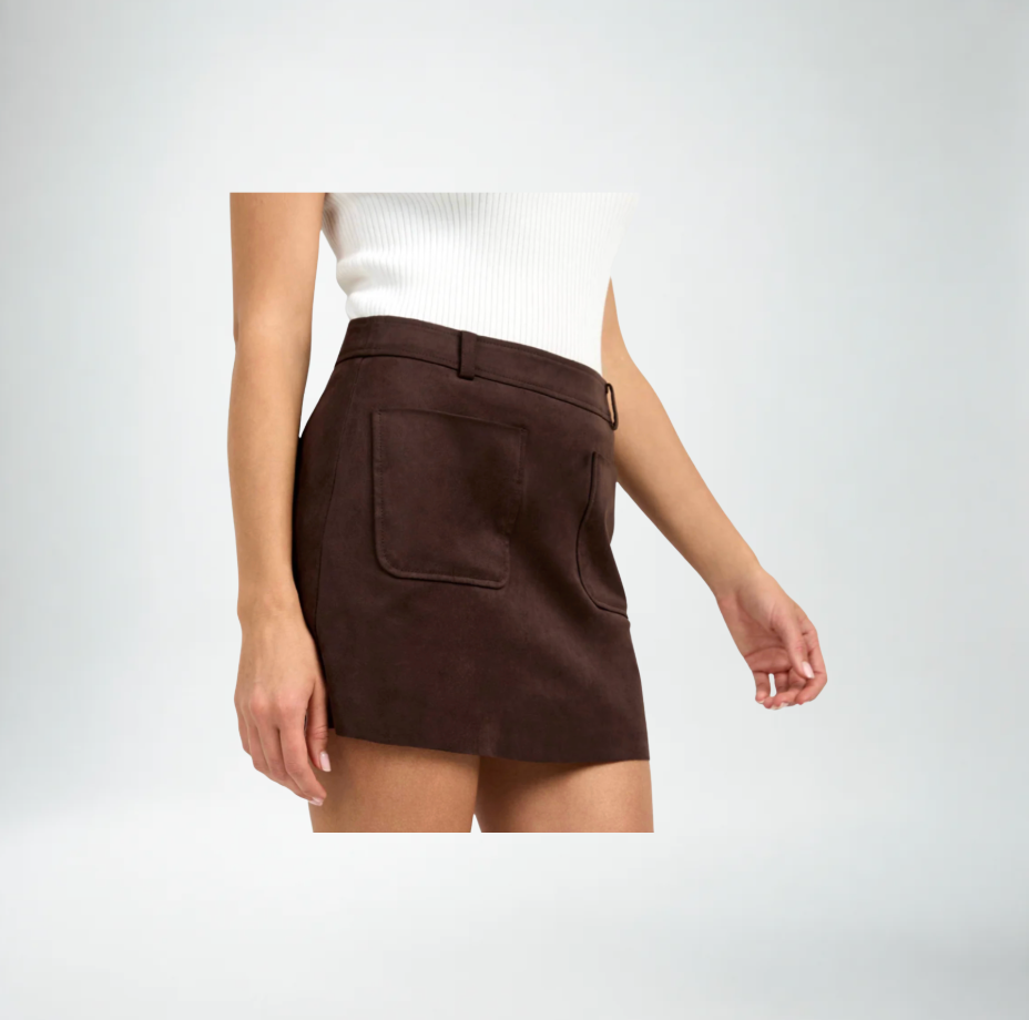 Trina Turk Ethal Skirt | Cioccolato Cio Suede