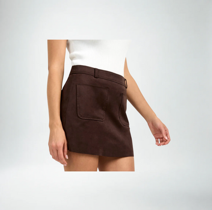 Trina Turk Ethal Skirt | Cioccolato Cio Suede