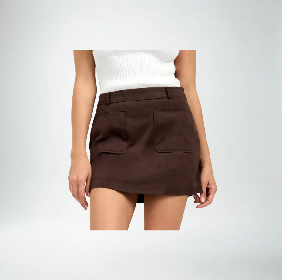 Trina Turk Ethal Skirt | Cioccolato Cio Suede