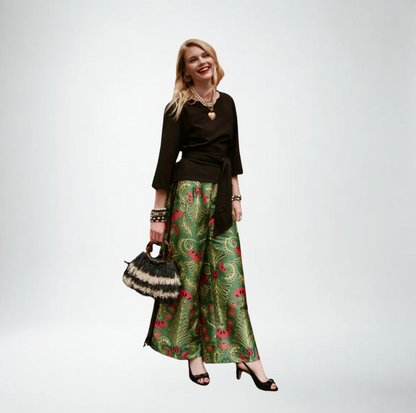 Frances Valentine Palazzo Canopy Pant | Pink/Green Multi