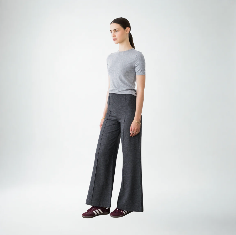 Ripley Rader Ponte Knit Standard Wide Leg Pant | Charcoal