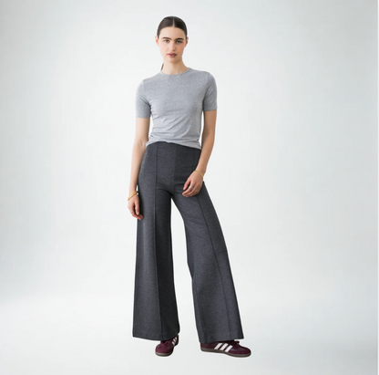 Ripley Rader Ponte Knit Standard Wide Leg Pant | Charcoal