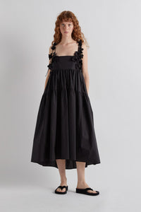 Mei Mei J Flower Strap Baby Doll Dress | Black