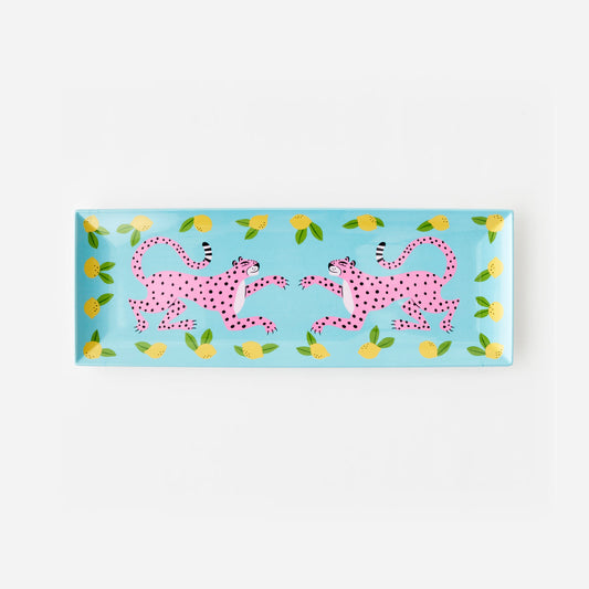 Melamine Leopard Sandwich Tray 7.5x21