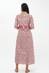 Oliphant Shirt Dress Maxi- Marchesa Wine