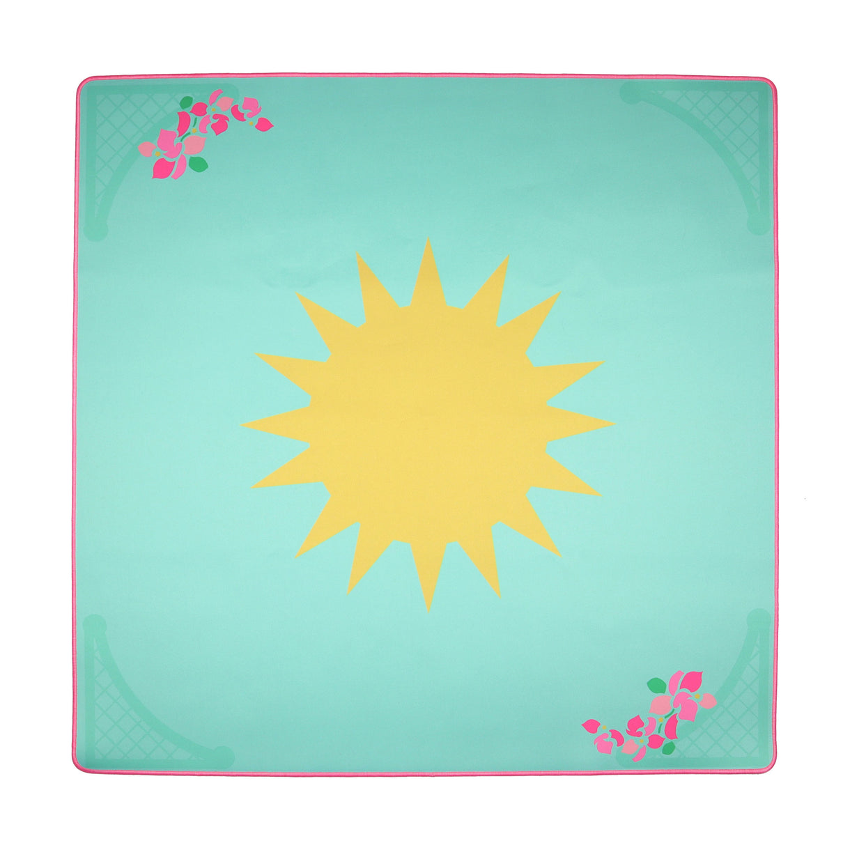 Turquoise Flower Mahjong Mat