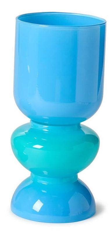 Turquoise Glass Bubble Vase