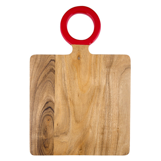 Wood Board with Red Enamel Handle - Small