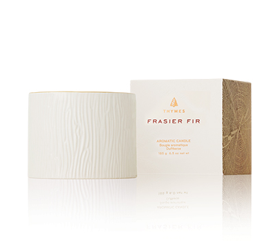 Thymes Frasier Fir Gilded Petite Ceramic Poured Candle