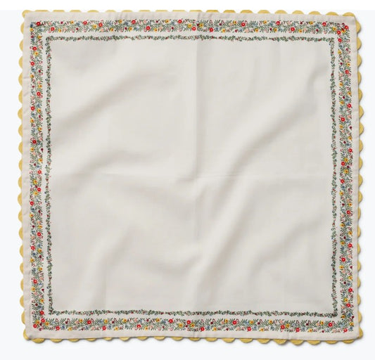 Rosette Stripe Embroidered Cotton Napkin Set