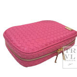 Luxe Zip Around Woven Dahlia Cosmetic Bag