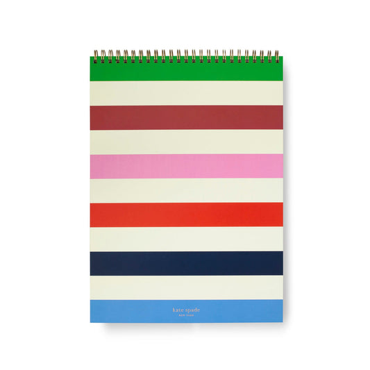 Kate Spade Adventure Stripe Large Top Spiral Notebook
