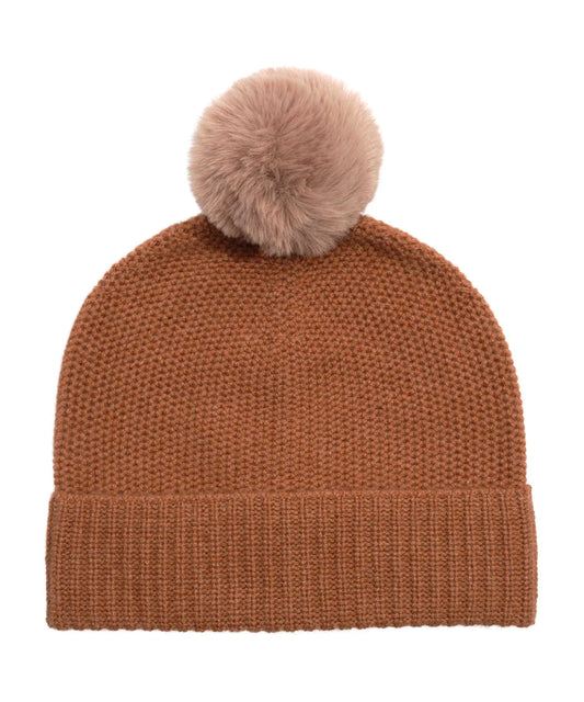 Wool/Cashmere Honeycomb Beanie- Vicuna