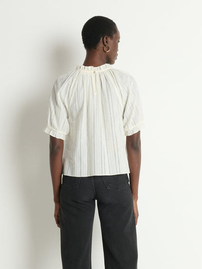 Nation Whitney Ruffle Top | Porcelain