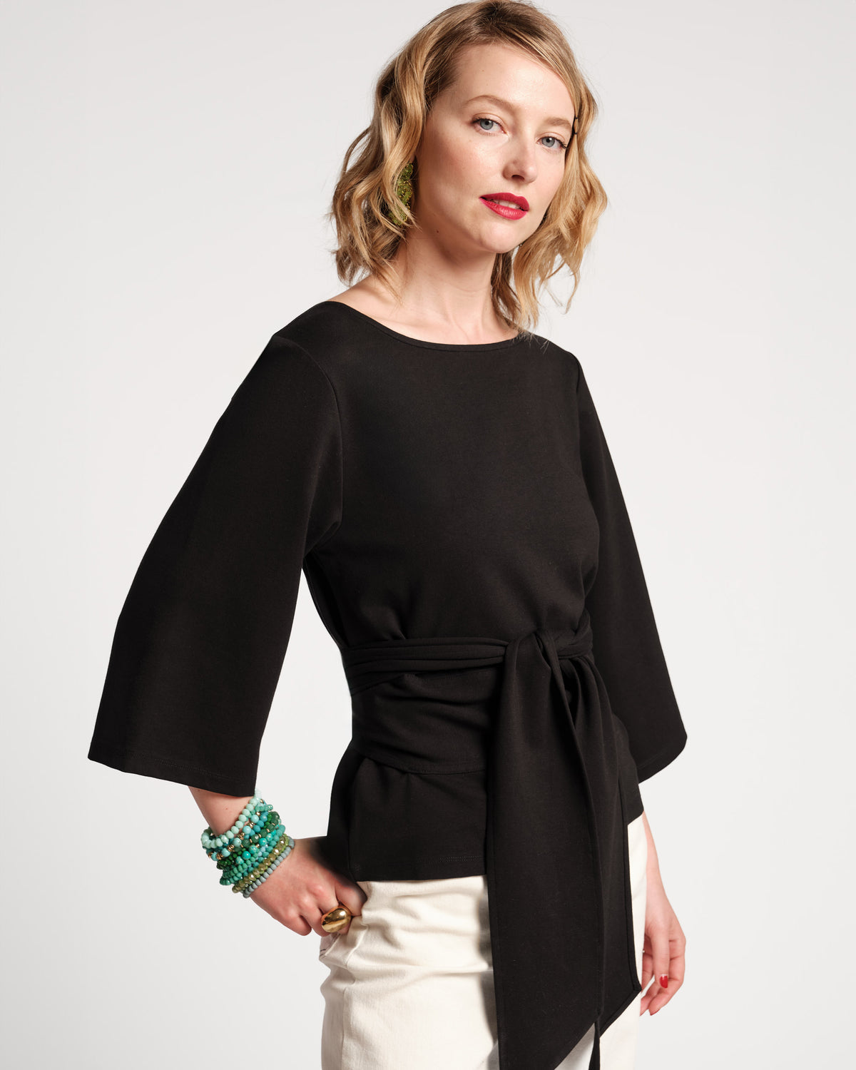 Frances Valentine Whitney Wrap Top | Black