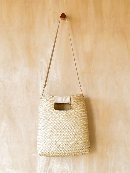 Salty Crossbody Straw Beach Bag