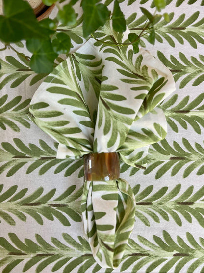 Ferns Tablecloth in Moss Green: 120" Round