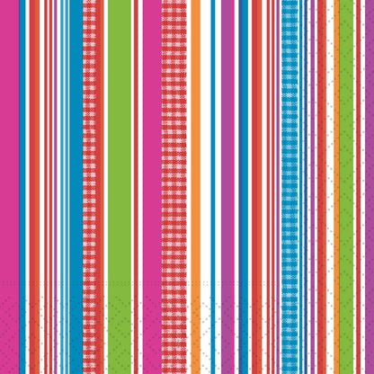 Colorful Stripes Paper Lunch Napkins