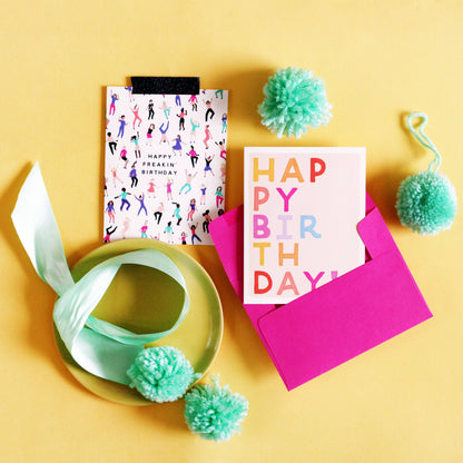 Birthday Block Letters Greeting Card