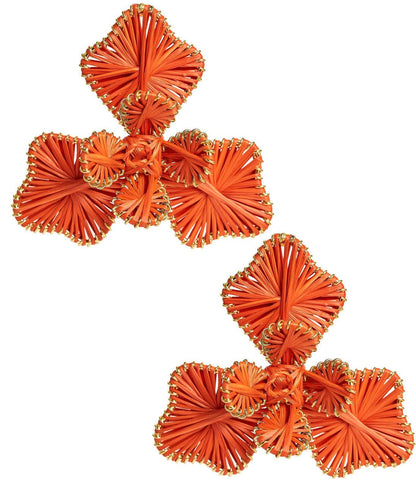 Lisi Lerch Kaia Natural Raffia Flower Earring