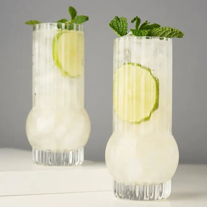 Art Deco Crystal Highball Glasses - Set of 2