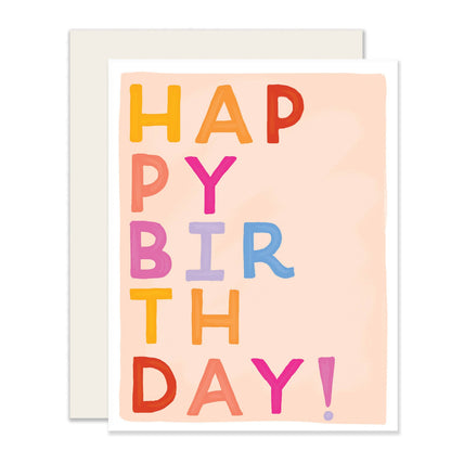Birthday Block Letters Greeting Card