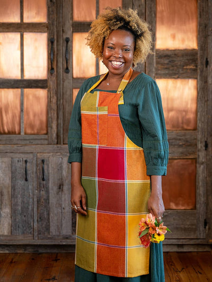April Cornell Colorblock Plaid Chef Apron | Multi