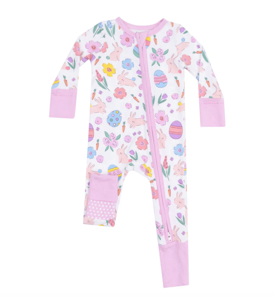 Pink Easter Bunnies 2 Way Zipper Romper
